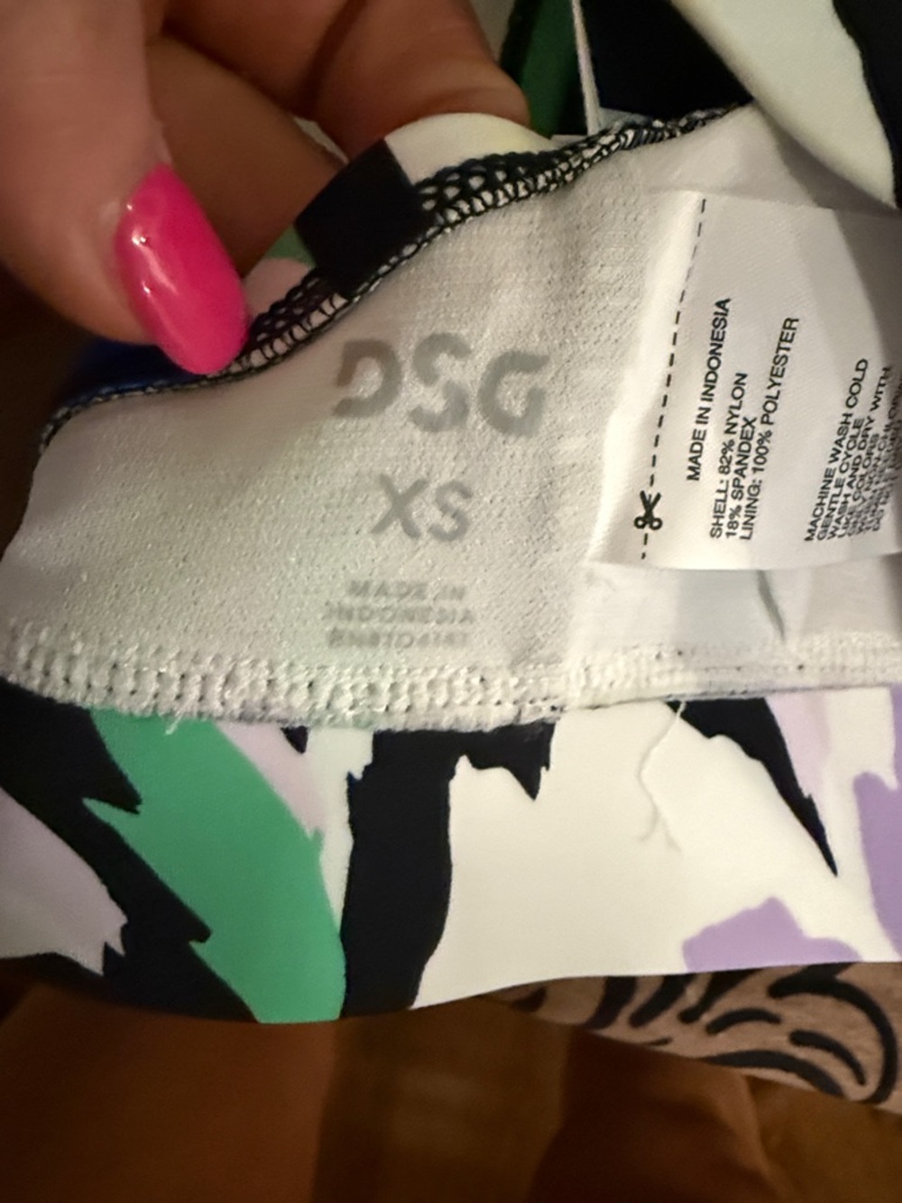 DSG Floral-Print Strappy Swim Top XS - White, Black, Green, Lavender NWT - Picture 11 of 11